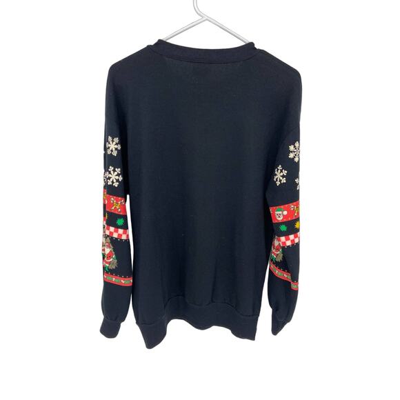 Vtg Nut Cracker Christmas Santa White Puff Paint Holidays Crewneck Sweater Sz S - Picture 4 of 8